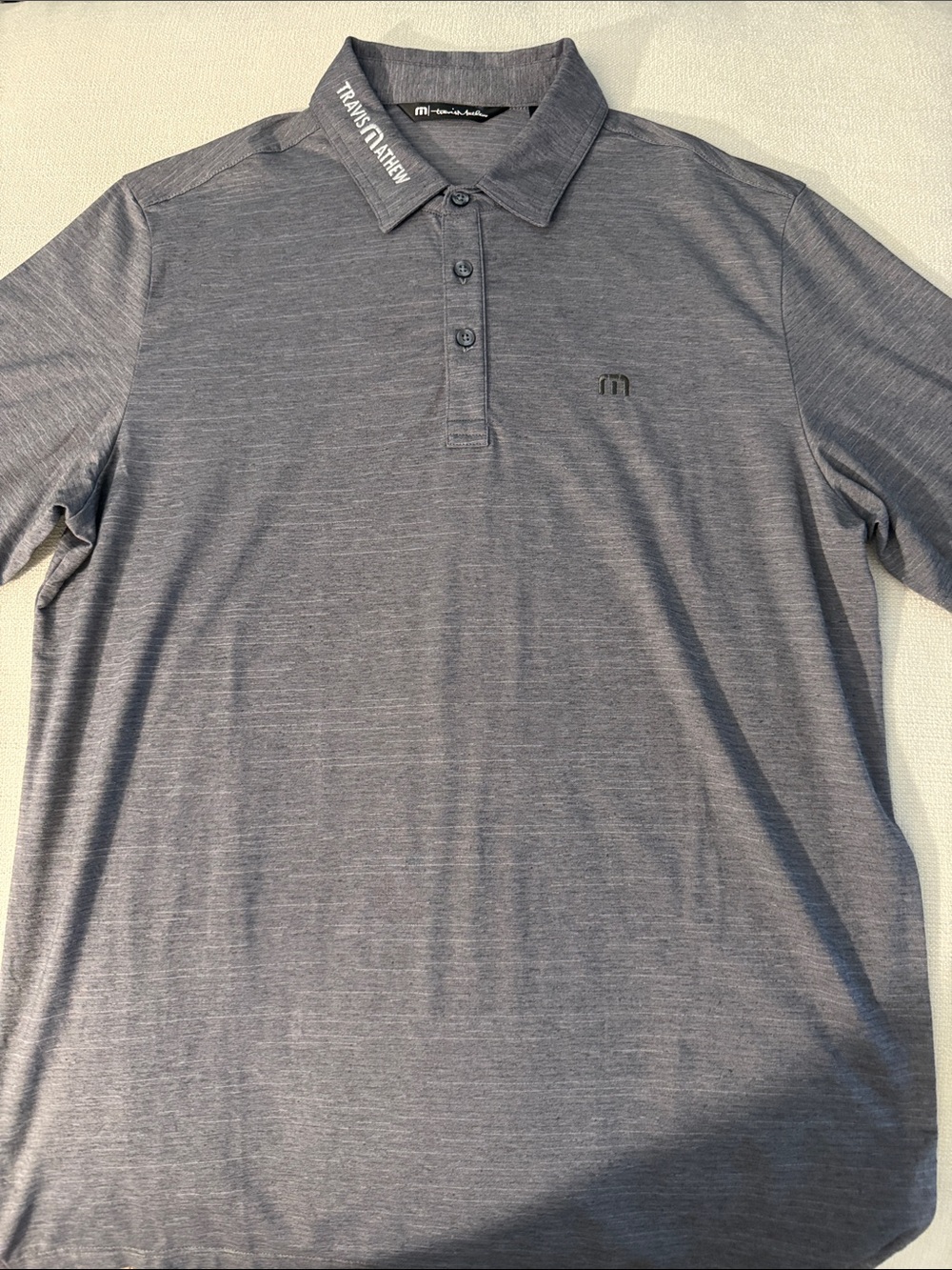 NWOT Travis Mathew Men's Heather Slate Performance Polo